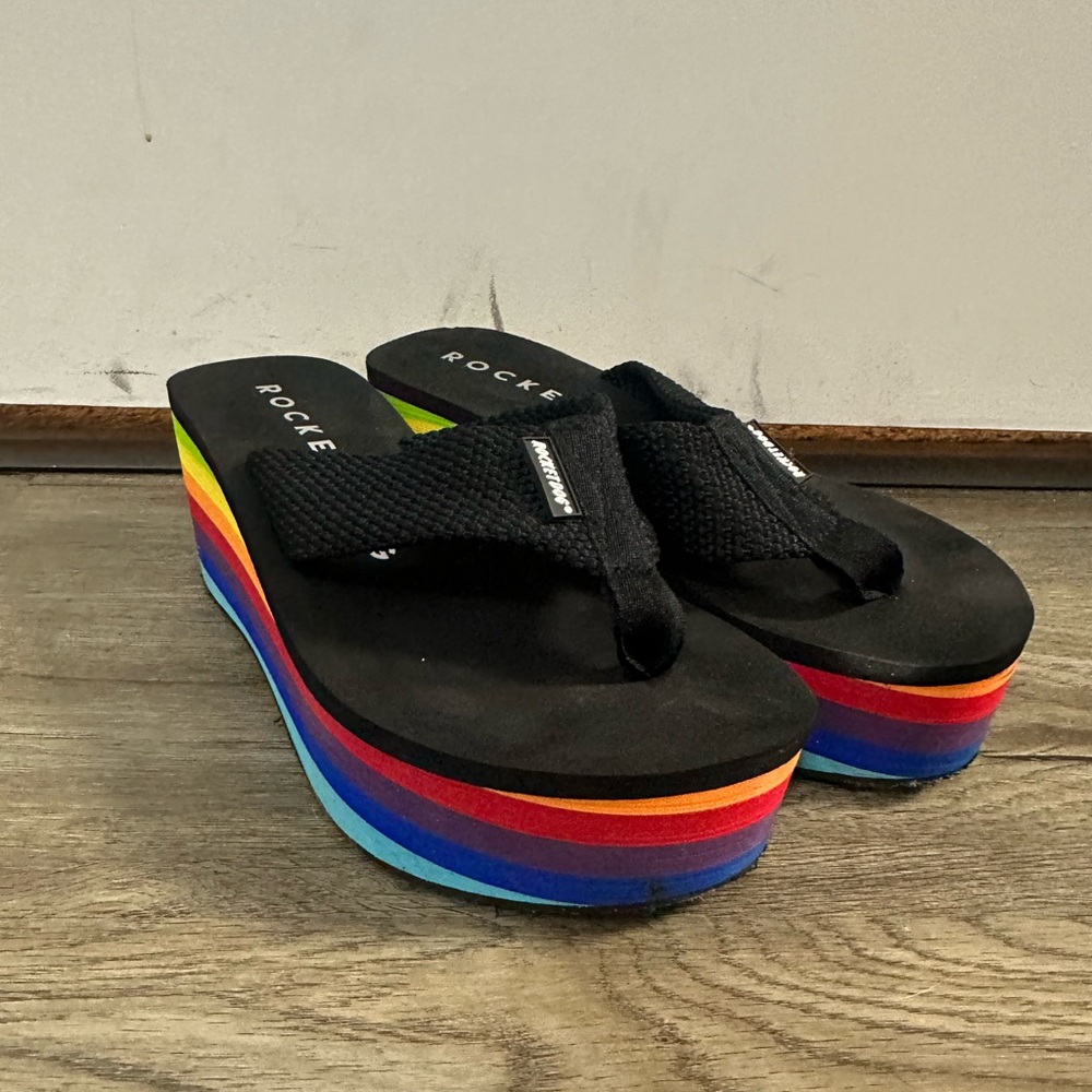 Rocketdog Rainbow Platform Flip Flops - image 1